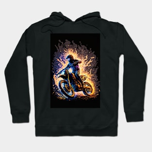 Dirt Bike With Flames Hoodie